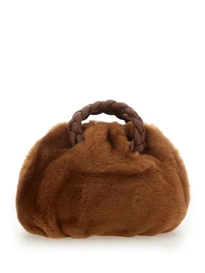 Hereu Tan Small Bombon Shearling Bag In Buff