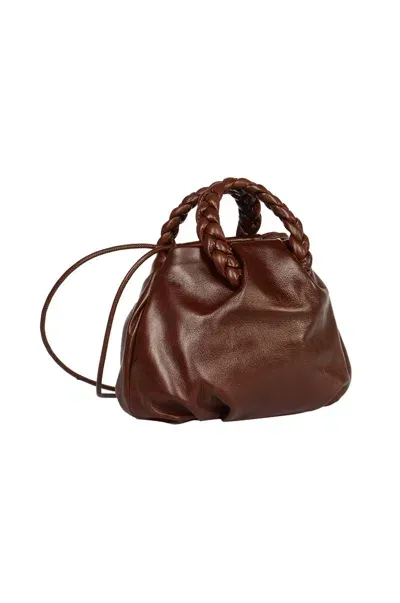 Hereu Bombon Medium Leather Handbag In Brown