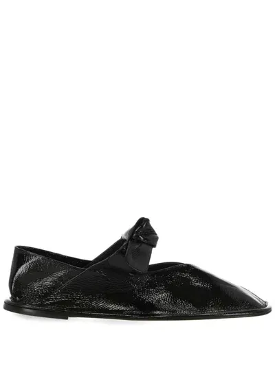 Hereu Llasada Leather Ballerina Shoes In Black