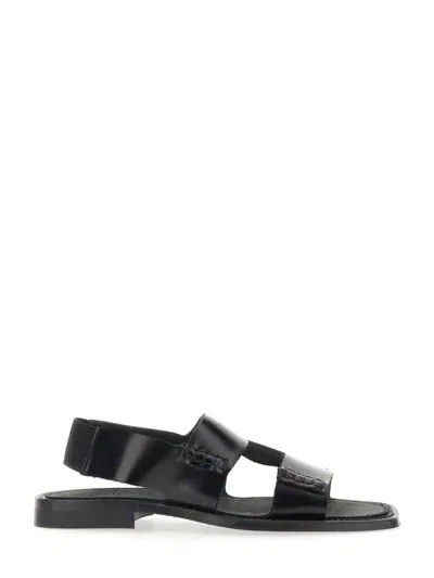 Hereu Llaut Slingback Leather Sandals In Black