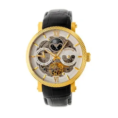 Heritor Automatic Aries Skeleton Dial Bracelet Watch In Black/gold