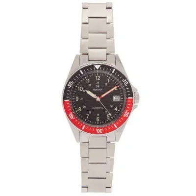 Heritor Automatic Calder Bracelet Watch W/date In Silver/black-red