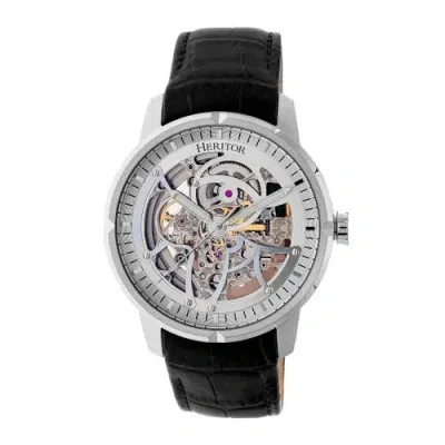 Heritor Automatic Ryder Skeleton Dial Bracelet Watch In Silver