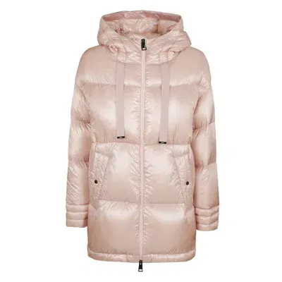 Herno A-shape Zip-up Hooded Puffer Jacket In Rosa Chiaro