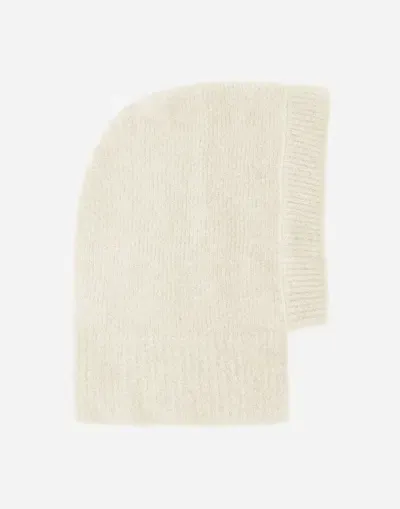 Herno Balaclava In Plain Alpaca Wool In Cream