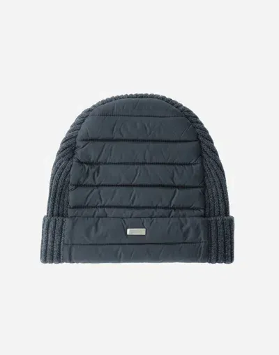 Herno Beanie In Nylon Ultralight In Navy Blue