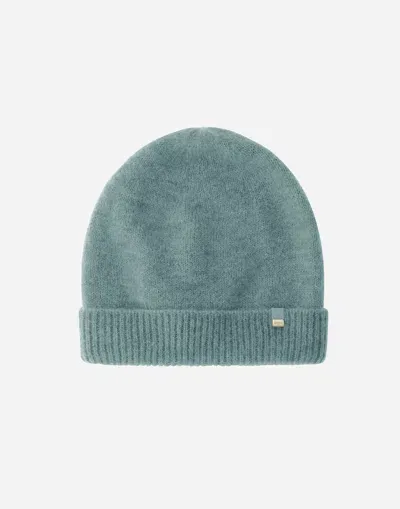 Herno Beanie In Plain Alpaca Wool In Green