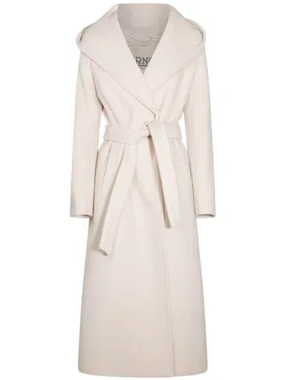 Herno Belted Coat In Neutrals