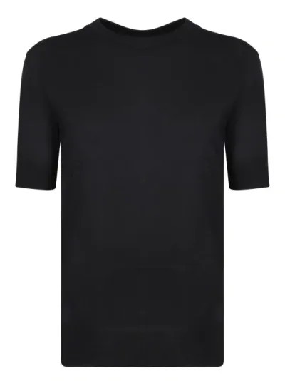 Herno Black Cotton And Lyocell T-shirt