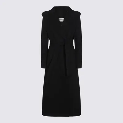 Herno Black Wool Coat In Nero