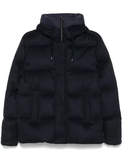 Herno Brushed Puffer Jacket In Blue