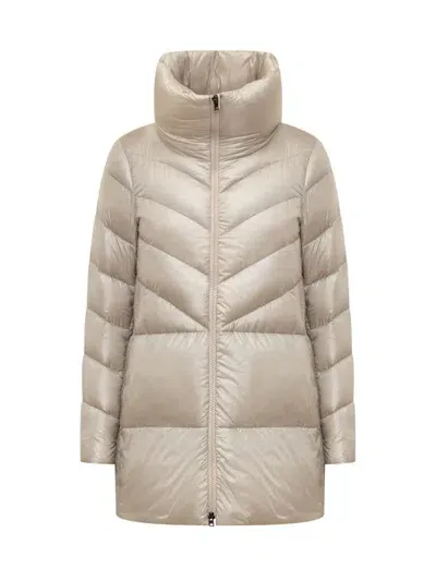 Herno A-shape Down Jacket In Beige