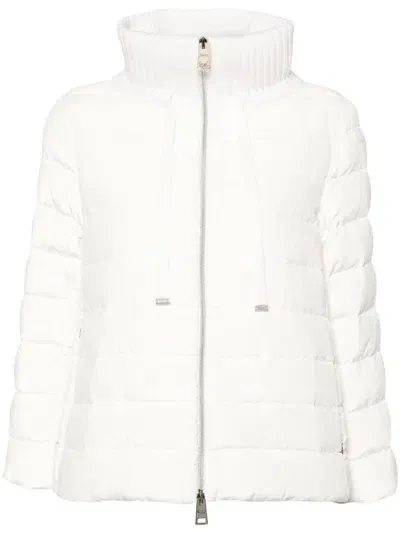 Herno Corduroy Puffer Jacket In White