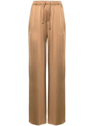 Herno High-waist Wide-leg Trousers In Beige