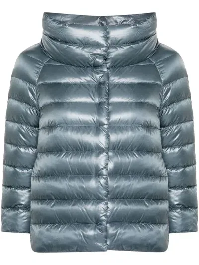 Herno Funnel-neck Quilted Puffer Jacket In Blue