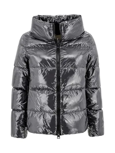 Herno Down Jacket Gloss In Grey