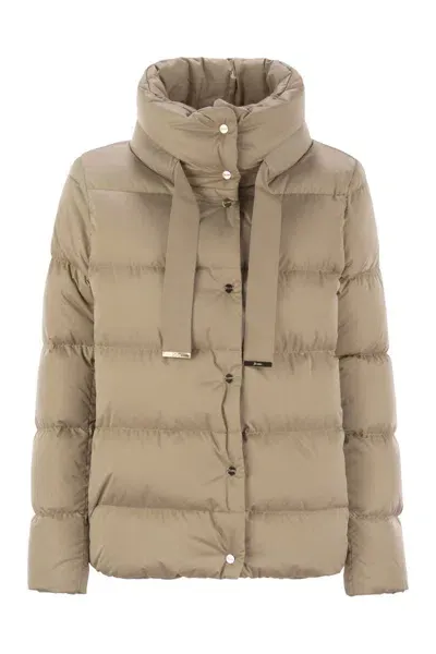 Herno Down Jacket With Ring Collar In Green