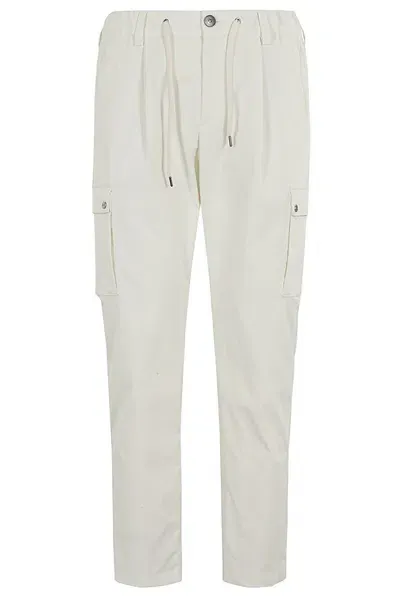 Herno Drawstring Cargo Trousers In Blanco