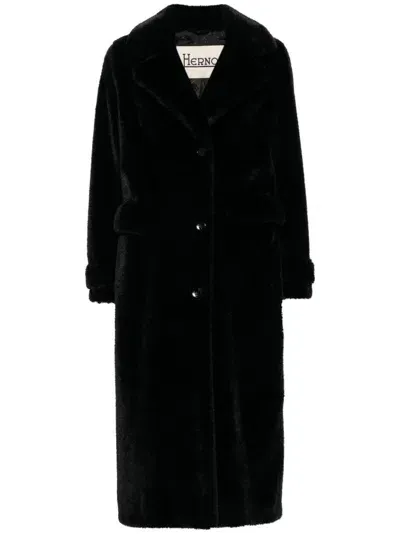 Herno Faux-fur Coat In Black