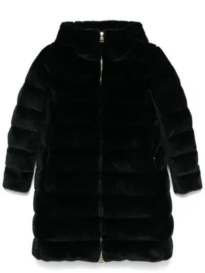 Herno Faux-fur Coat In Black