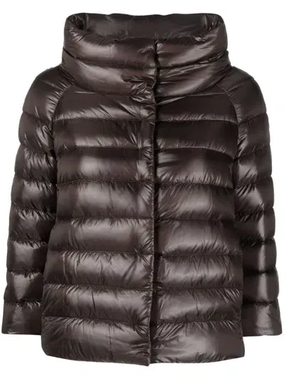 Herno High-nec K Puffer Jacket In Brown