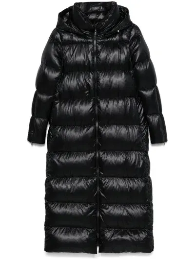 Herno Hooded Coat In Schwarz