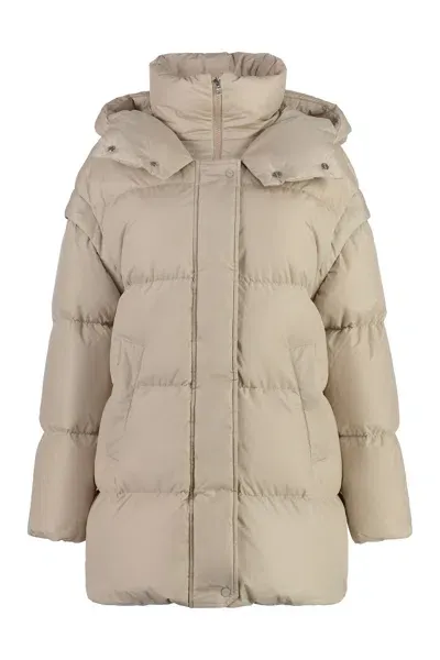 Herno Hooded Down Jacket In Beige