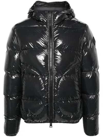 Herno Black High-gloss Bomber Jacket In Grey