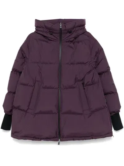 Herno Hooded Padded Jacket In Purple