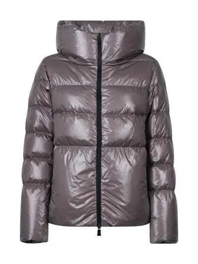 Herno Hooded Puffer Jacket In Gray