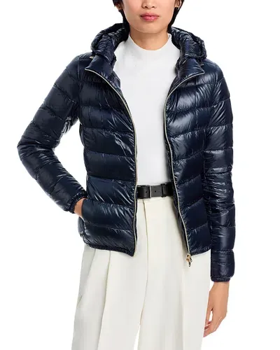 Herno Iconico Giada Ultralight Removable Hooded Jacket In Navy