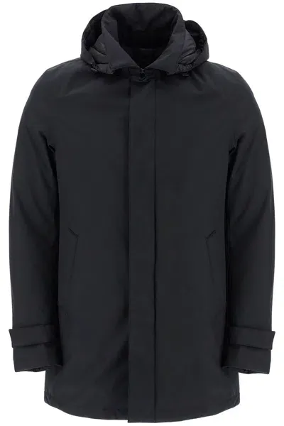 Herno Laminar Laminar Padded Carcoat In Gore-tex 2l In Black