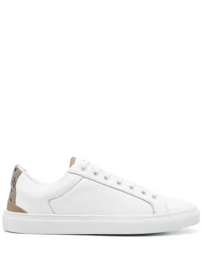 Herno Leather Trainers In White