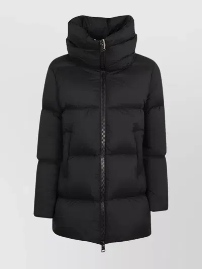 Herno Long Padded Quilted Down Jacket In Black