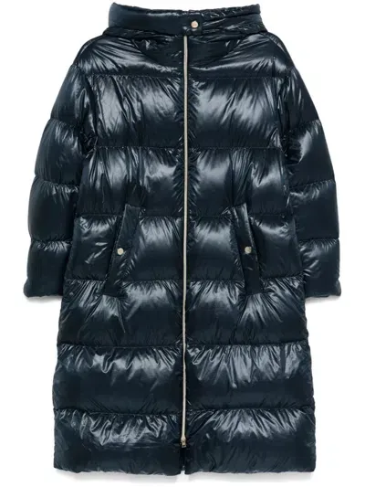 Herno Padded Parka Coat In Blue