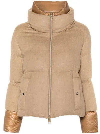 Herno Puffer Jacket In Brown