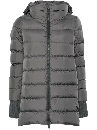 Herno Quilted Coat In Grey