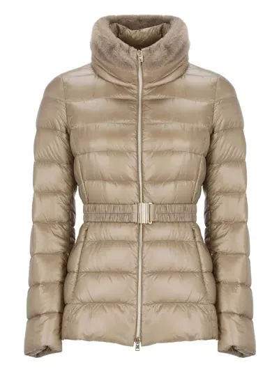 Herno Quilted Down Jacket In Beige