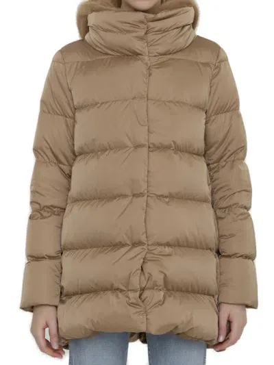 Herno Quilted Down Jacket In Brown