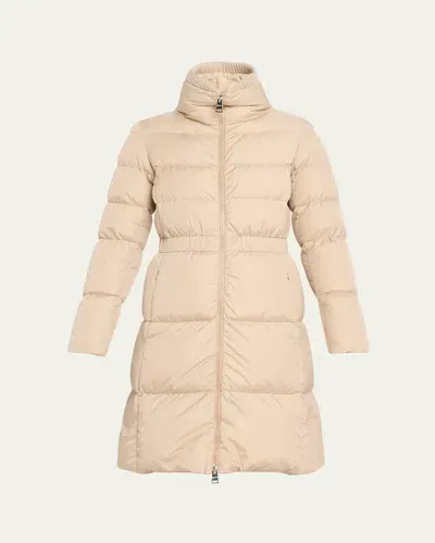 Herno Quilted Down Puffer Coat With Cinched Waist In Chantilly