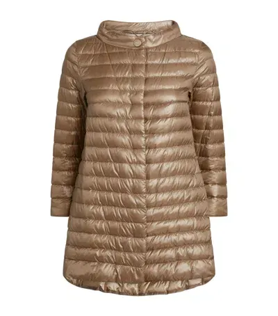 Herno Quilted Rossella Coat In Grey