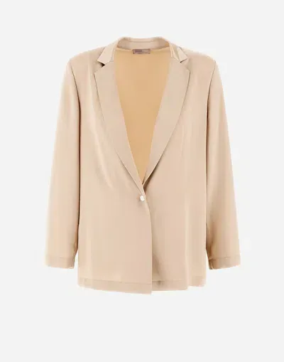 Herno Resort Blazer In Satin Effect In Chantilly