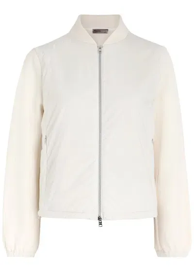 Herno Shell And Cotton-blend Bomber Jacket In White