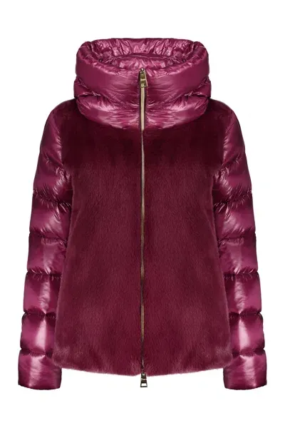 Herno Shiny Fabric Down Jacket In Red-purple Or Grape