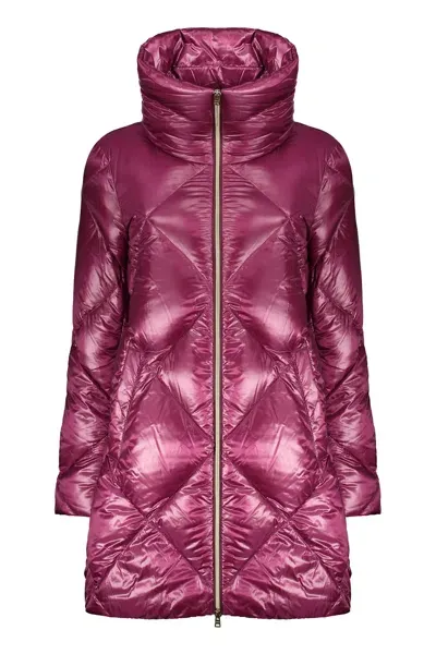 Herno Shiny Fabric Down Jacket In Red-purple Or Grape