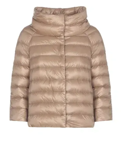 Herno Sofia Quilted Down Jacket In Brown