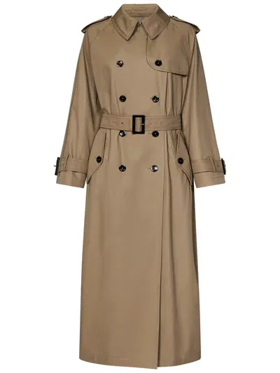 Herno Light Cotton Canvas Trench Coat In Sand