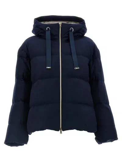 Herno Ultralight Hooded Down Jacket In Blue