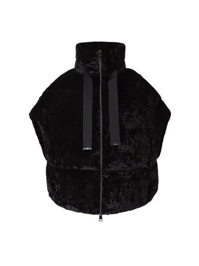 Herno Velvet Quilted Gilet In Black