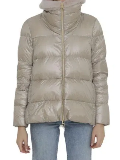 Herno Women's Faux Fur Collar Quilted Jacket In 1985